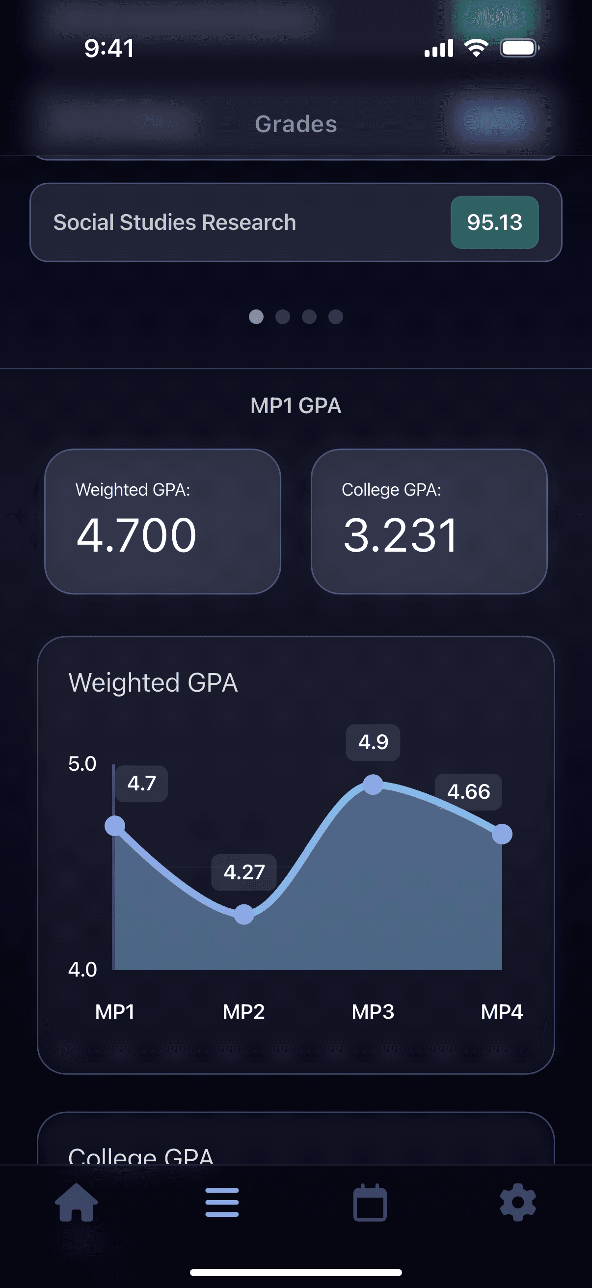 Grayd app screenshot IMG_8174.PNG - Academic companion app interface