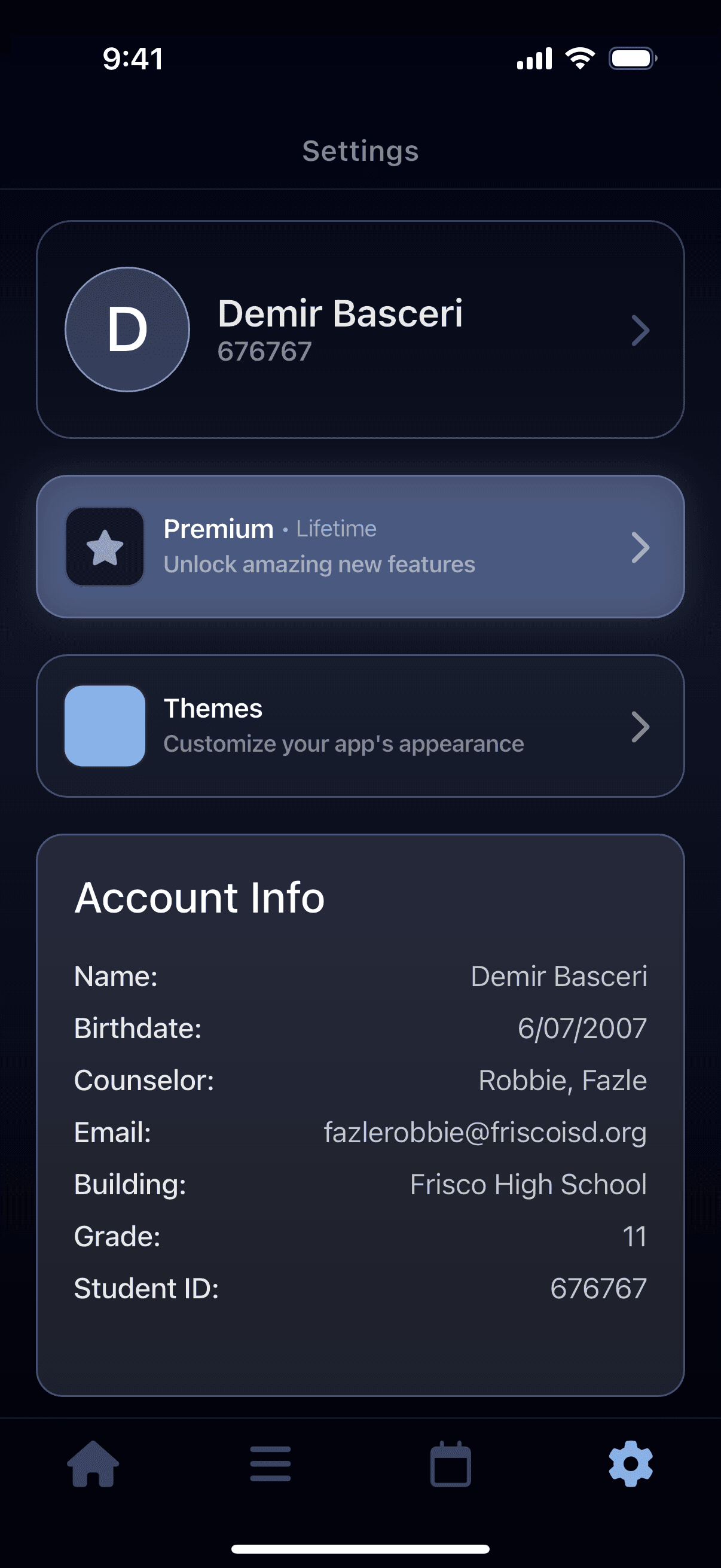 Grayd app screenshot IMG_8176.PNG - Academic companion app interface