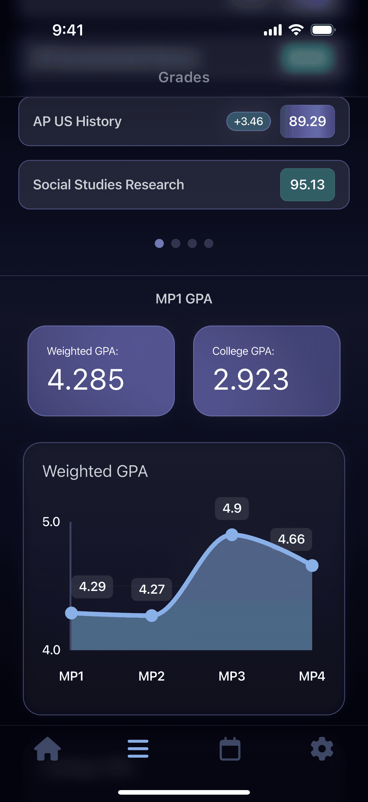 Grayd app screenshot IMG_8184.PNG - Academic companion app interface