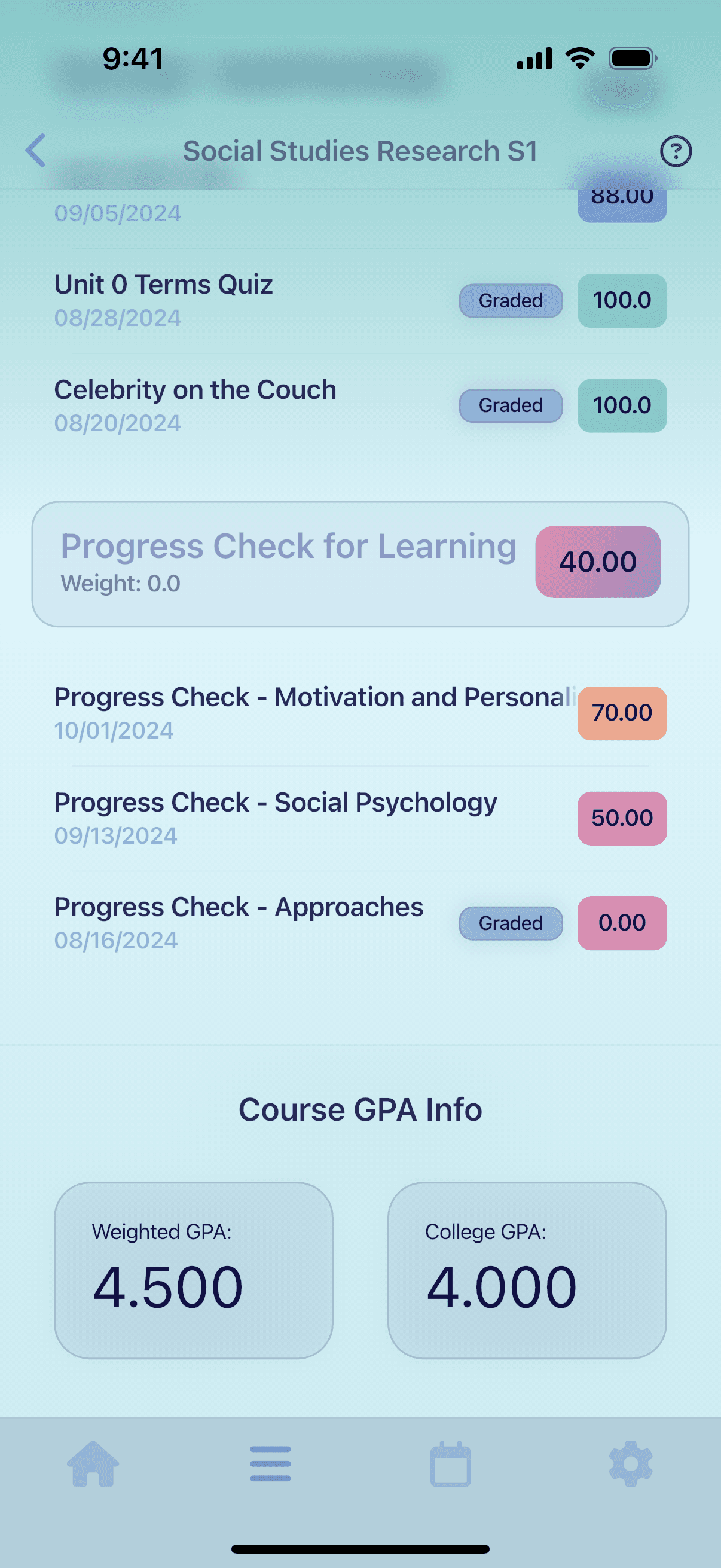 Grayd app screenshot IMG_8190.PNG - Academic companion app interface