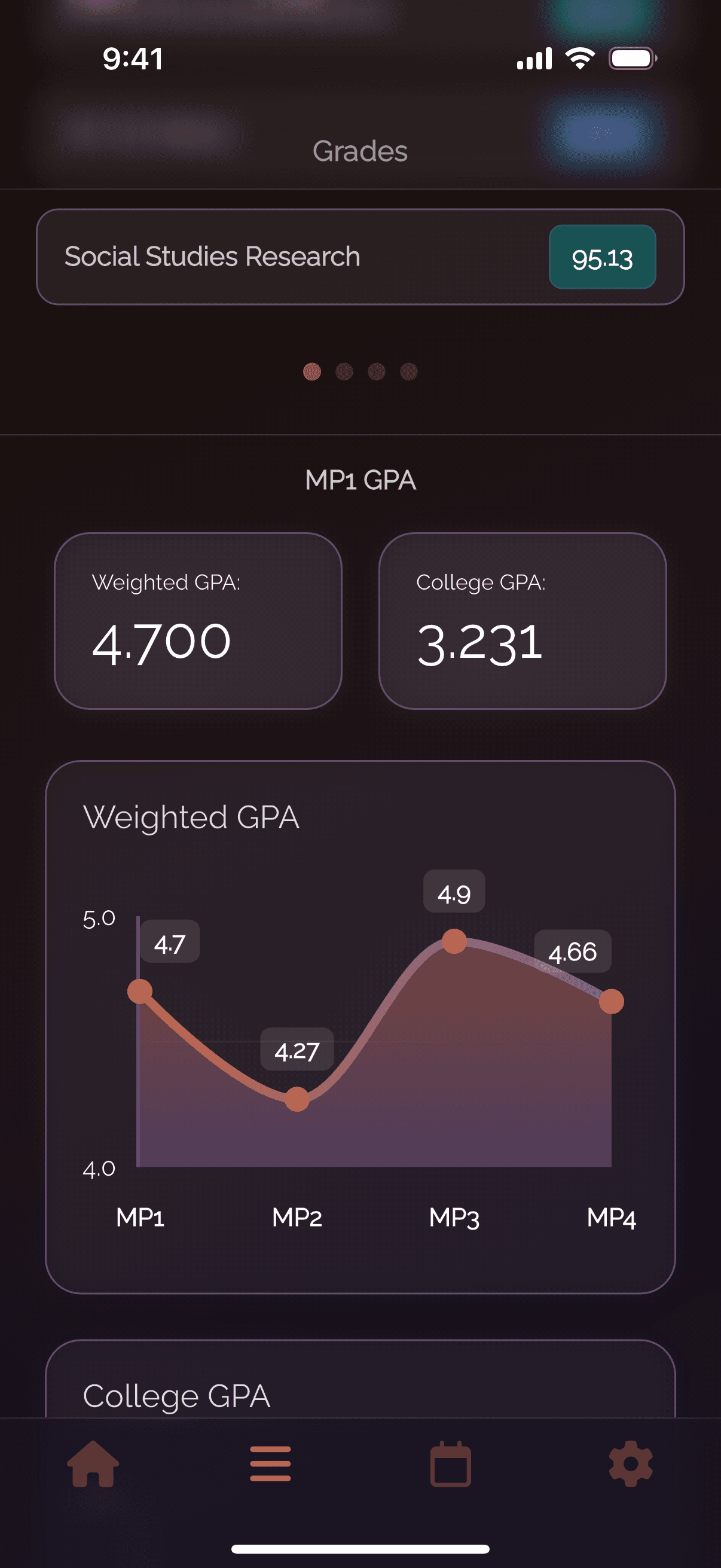 Grayd app screenshot IMG_8208.PNG - Academic companion app interface