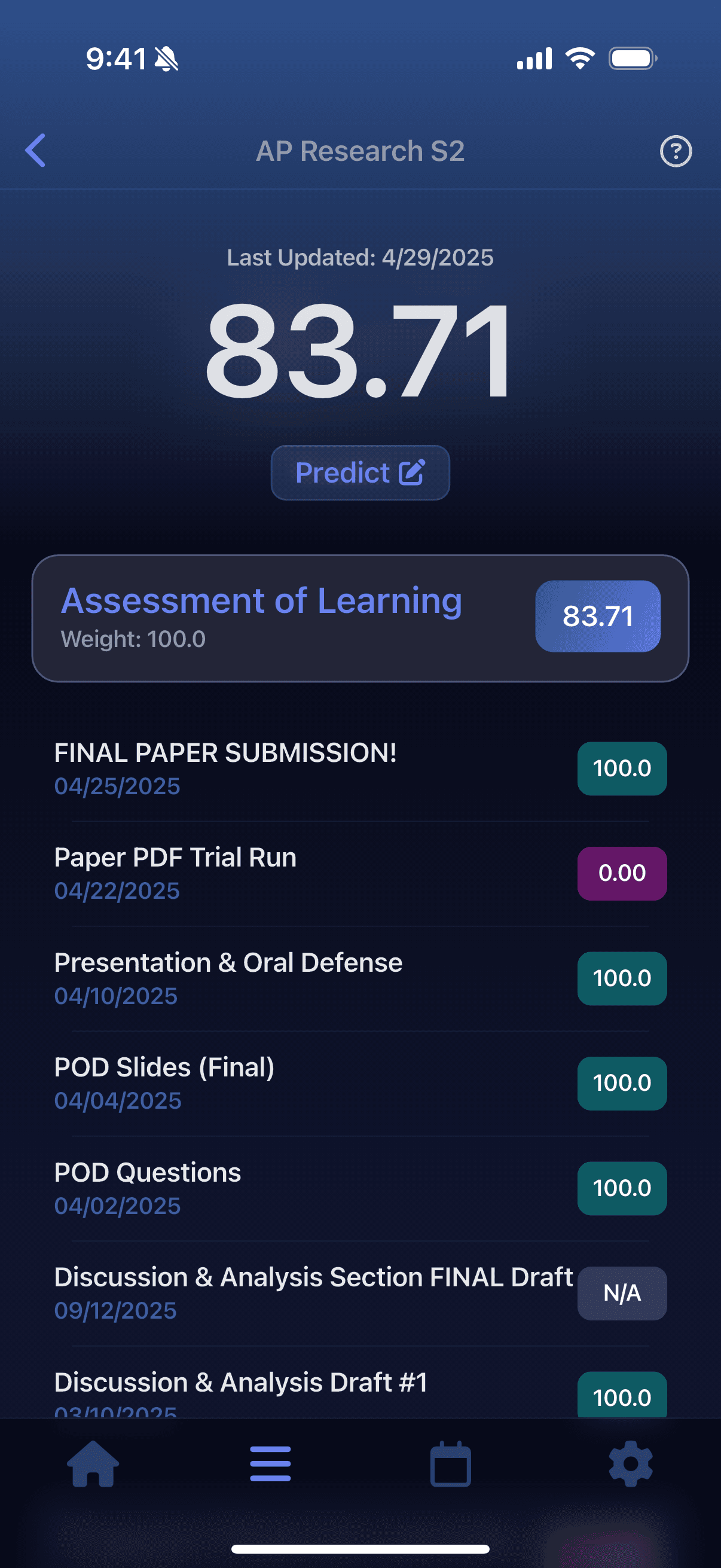 Grayd app screenshot IMG_8242.PNG - Academic companion app interface