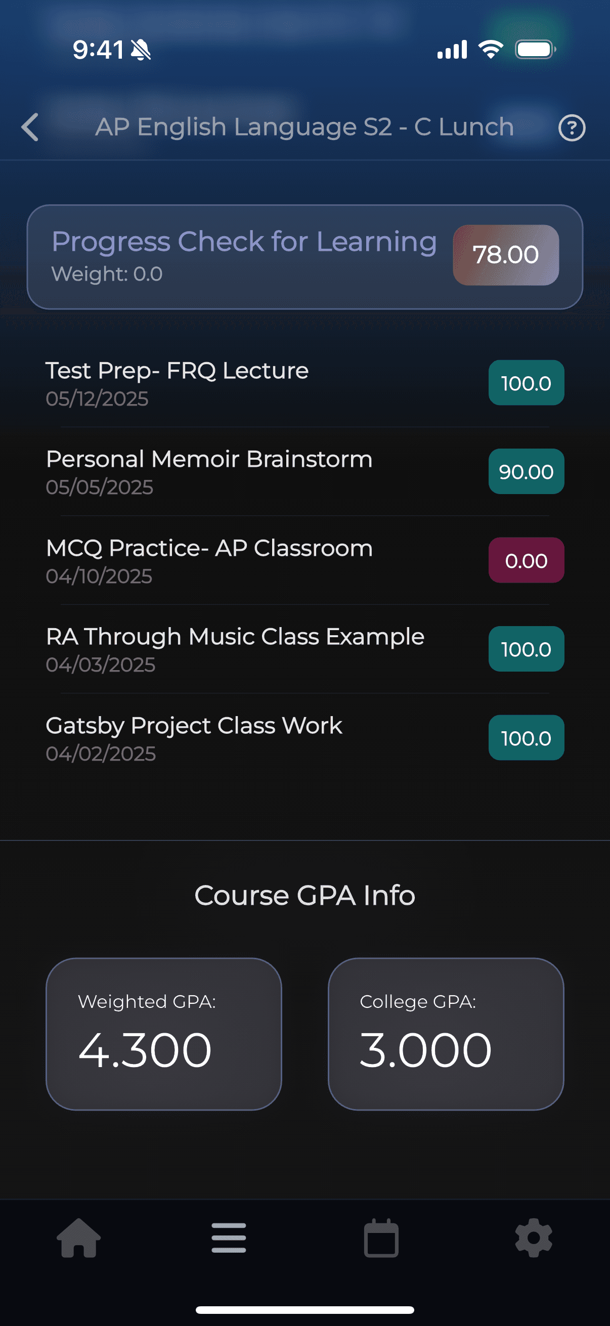 Grayd app screenshot IMG_8256.PNG - Academic companion app interface