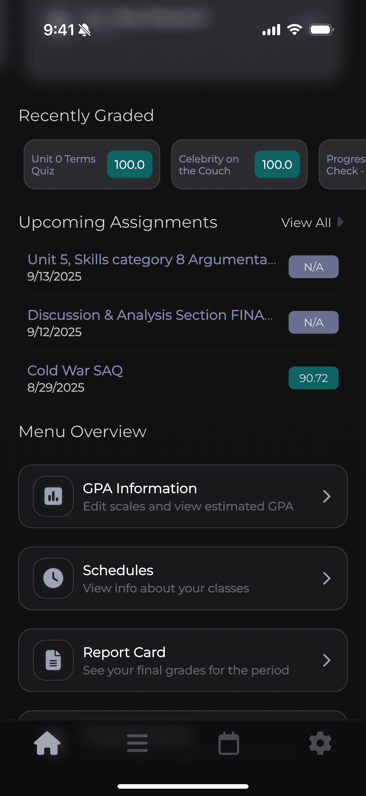 Grayd app screenshot IMG_8257.PNG - Academic companion app interface