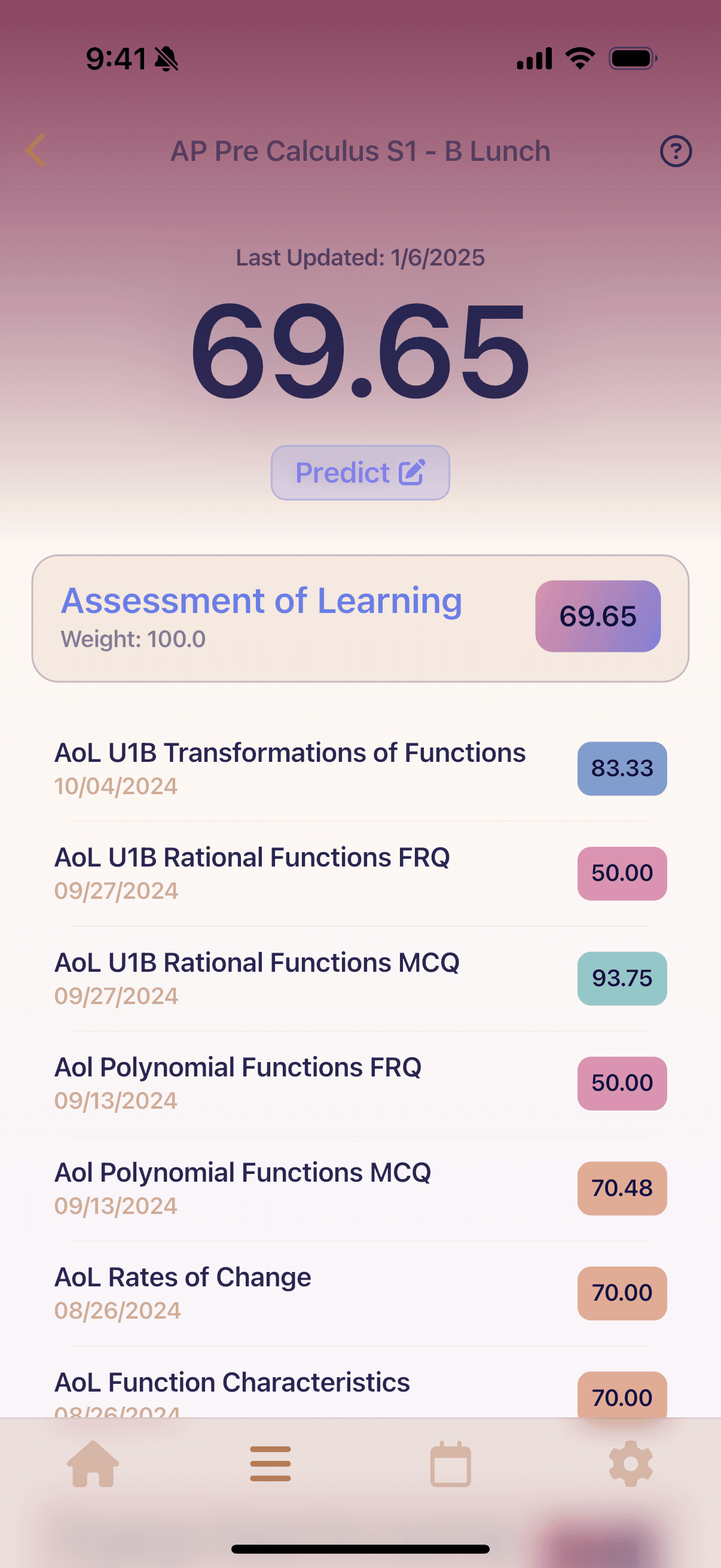 Grayd app screenshot IMG_8271.PNG - Academic companion app interface
