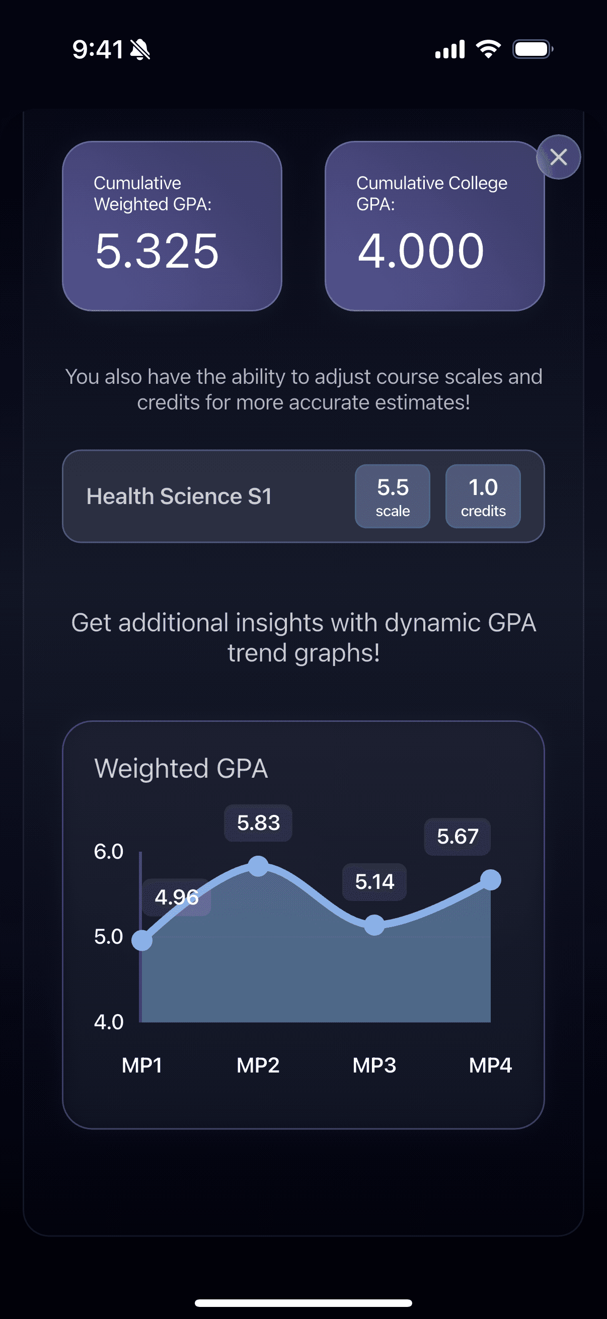 Grayd app screenshot IMG_8288.PNG - Academic companion app interface