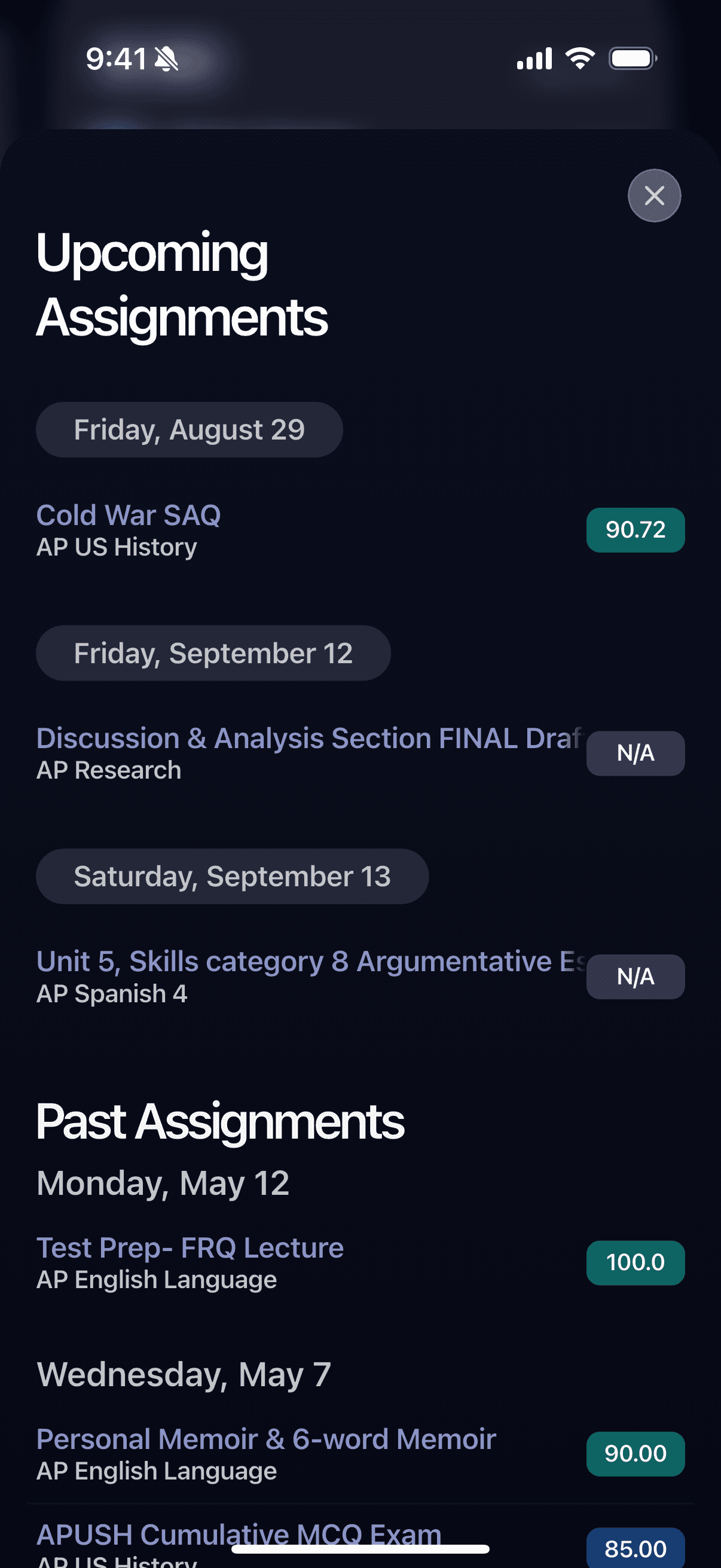 Grayd app screenshot IMG_8290.PNG - Academic companion app interface