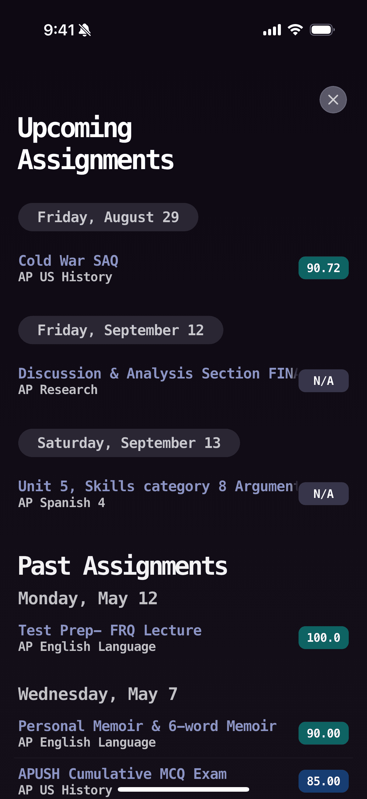 Grayd app screenshot IMG_8291.PNG - Academic companion app interface