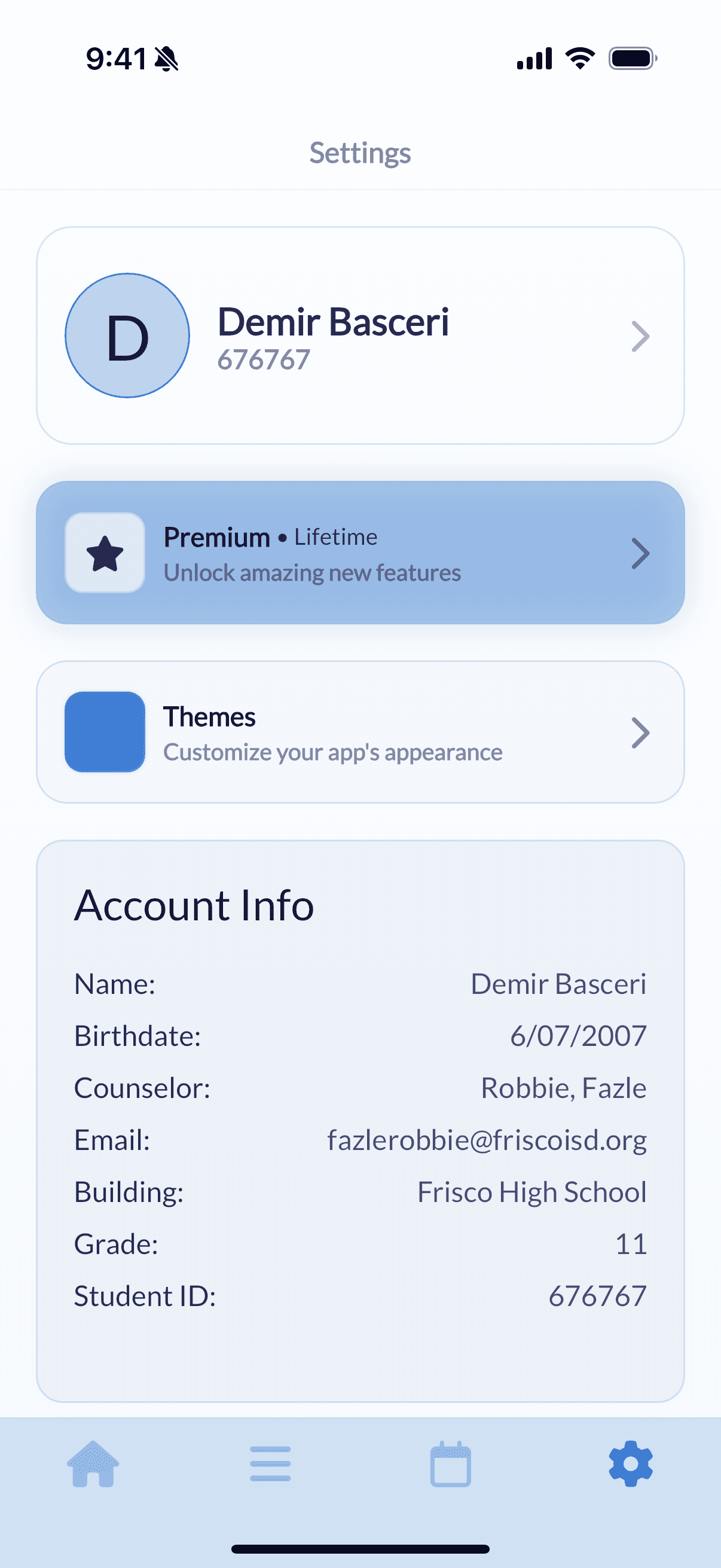 Grayd app screenshot IMG_8294.PNG - Academic companion app interface