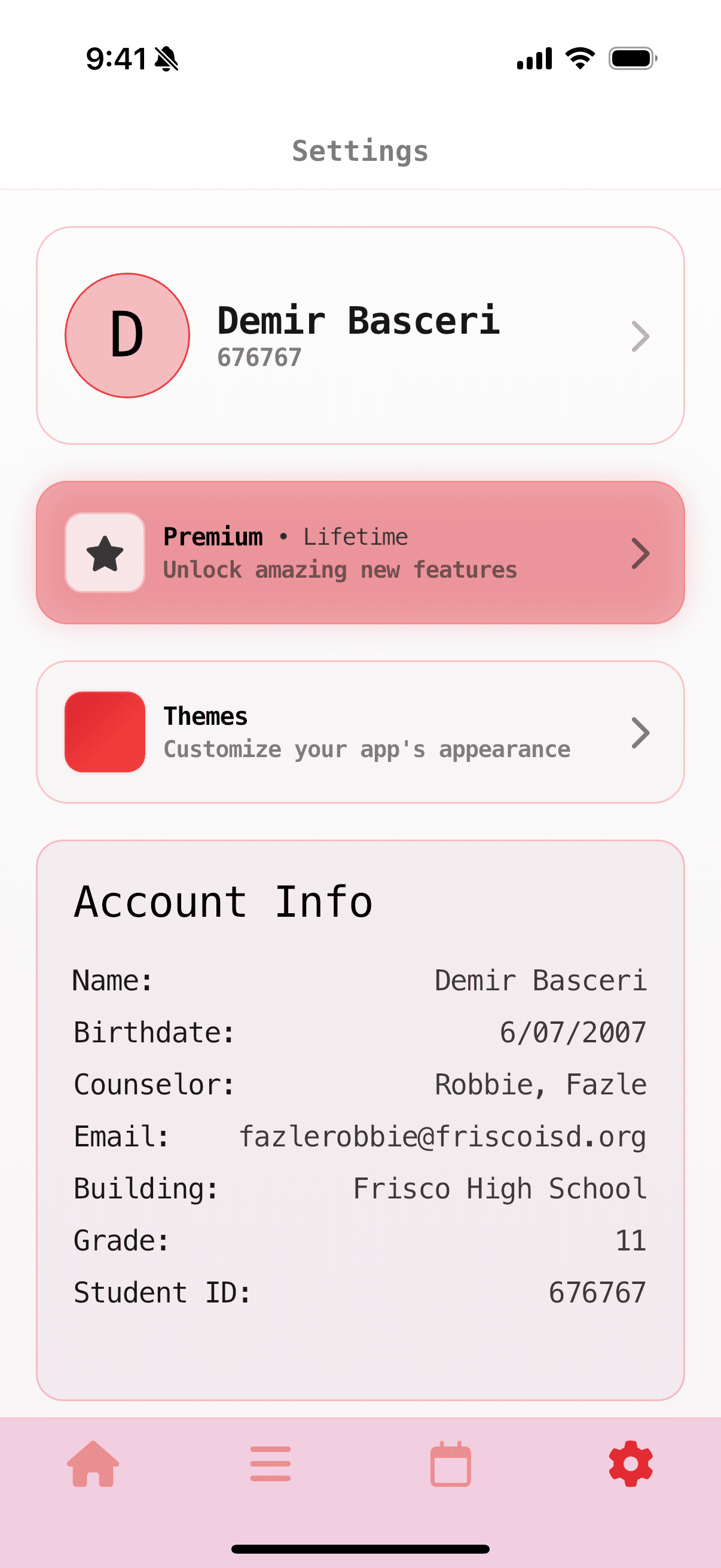 Grayd app screenshot IMG_8296.PNG - Academic companion app interface