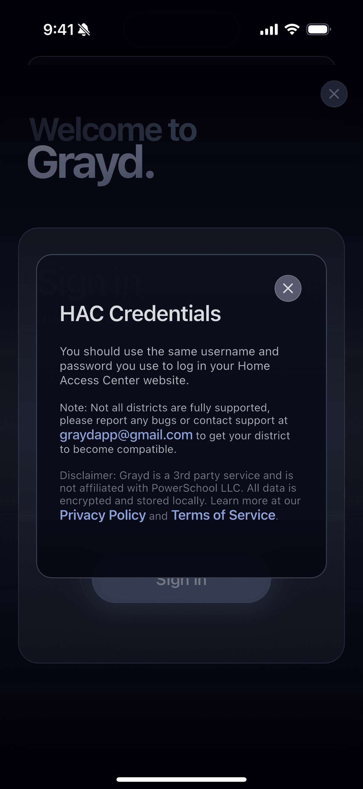 Grayd app screenshot IMG_8301.PNG - Academic companion app interface